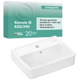 hansgrohe Xanuia Q Handwaschbecken 450/340 mit Hahnloch und Überlauf, weiß – Bild 3