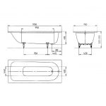 Kaldewei SANIFORM PLUS Mod. 373-1 Badewanne 170 x 75 cm – Bild 4