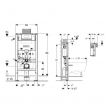 Geberit Duofix Element für Wand-WC, 98 cm mit Omega Unterputzspülkasten 12 cm – Bild 3