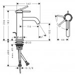 hansgrohe Tecturis S Einhebel-Waschtischarmatur 110 CoolStart wassersparend+ mit Zugstangen-Ablaufgarnitur – Bild 3