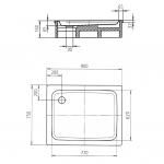 Kaldewei Duschplan 543-2 Duschwanne 75 x 90 x 6,5 cm mit Wannenträger – Bild 3