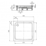 Kaldewei Duschplan 542-2 Duschwanne 80 x 80 x 6,5 cm mit Wannenträger – Bild 3