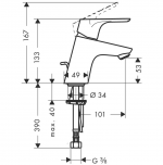 hansgrohe Focus Einhebel-Waschtischmischer 70 mit Zugstangen-Ablaufgarnitur – Bild 2