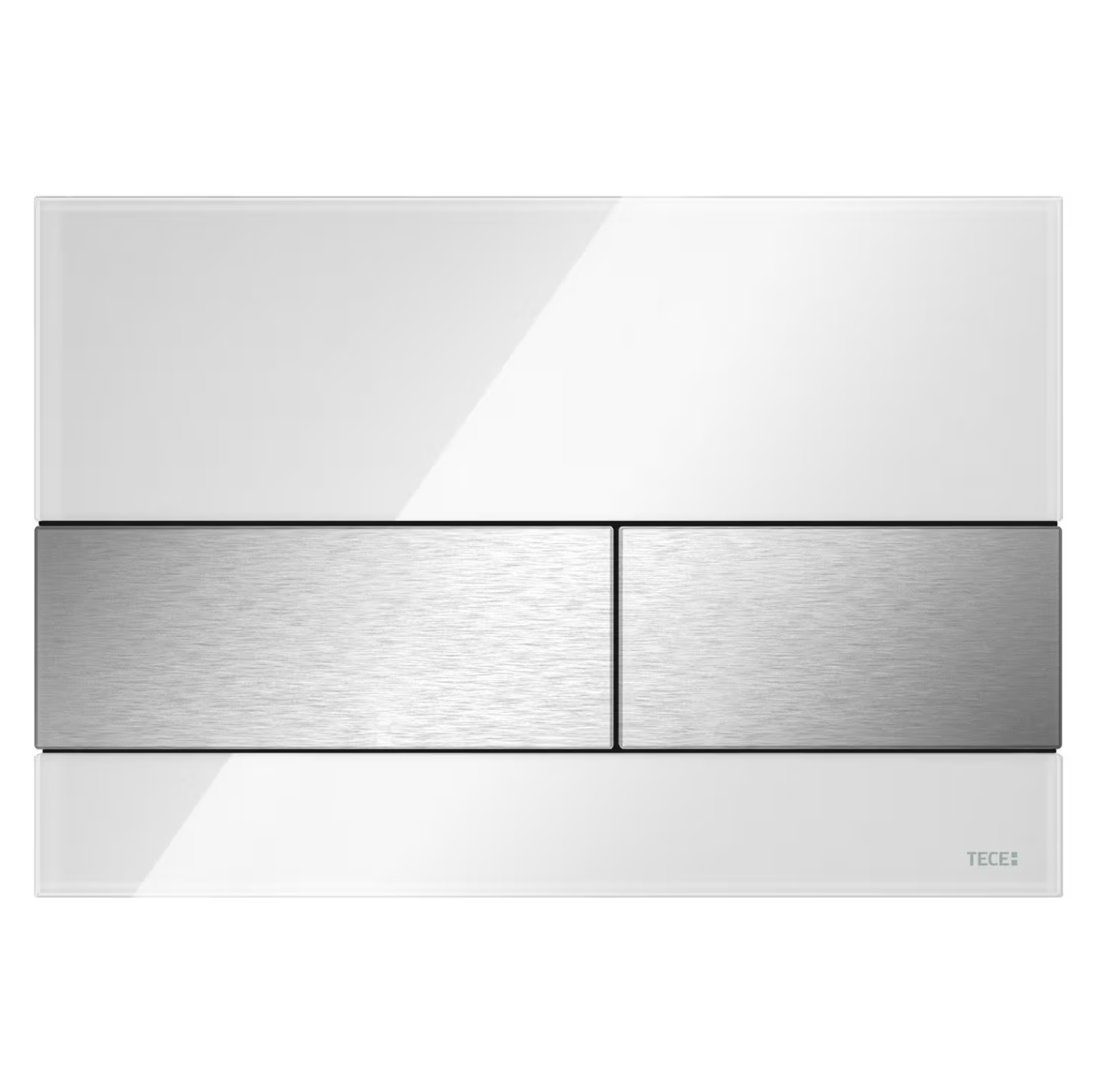 Bild 18.05.26 um 21.28 TECEsquare WC-Betätigungsplatte, Glas weiß, Tasten Edelstahl – Bild 1