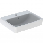 Geberit Renova Plan Waschtisch 65 cm, mit 1 Hahnloch, mit Überlauf
