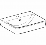 Geberit Renova Plan Waschtisch 55 cm, mit 1 Hahnloch, mit Überlauf – Bild 2