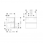 hansgrohe Xilesa E Waschtischunterschrank 63 cm mit 2 Auszügen – Bild 2