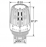 IMI Heimeier Thermostat-Kopf K, mit eingebautem Fühler, Weiß – Bild 2