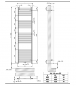 sanibel 1001 Badheizkörper A15 ger. 50mm BH 1800 mm BL 600mm RAL 9016 weiß – Bild 2